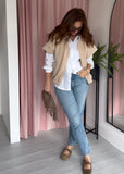 Drop Shoulder Gilet - Biege
