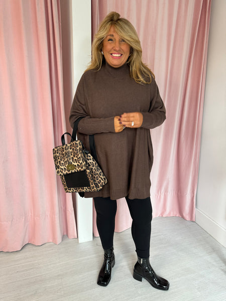 Classic Turtle Neck Jumper - Brown