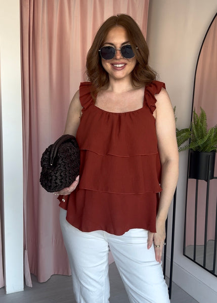 Ruffle Top - Rust
