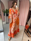 Paisley Maxi Dress - Orange