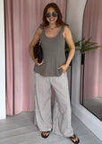 Bow Back Cheesecloth Top -  Taupe