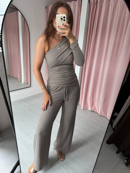 Textured Co-ord - Taupe