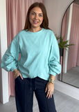 Cross Over Sweatshirt - Aqua