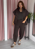 Barrel Leg Jogger - Brown
