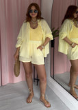 Cotton Crinkle Shirt - Lemon
