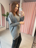 Sequin Detail Jumper -  Grey