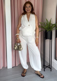 Harper Relaxed Waistcoat & Ballon Trouser Co-ord - White
