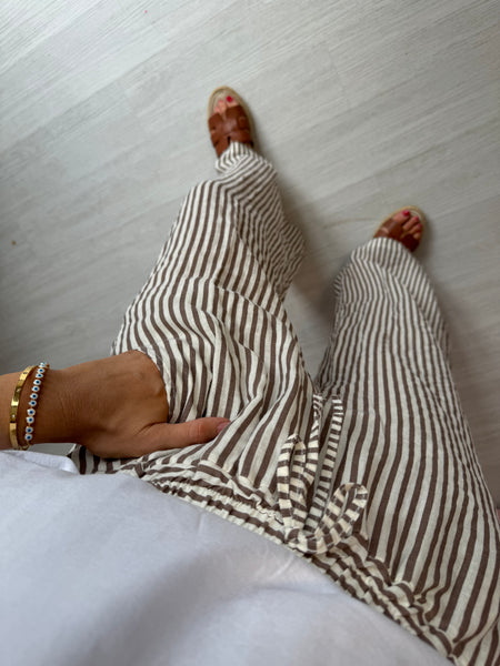 Stripey Trousers - Taupe