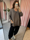 Exposed Seam Sweatshirt - Taupe