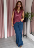 Lace Top - Washed Burgundy