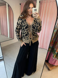 Bow Front Cardigan - Leopard