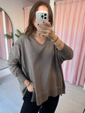 Exposed Seam Sweatshirt - Taupe