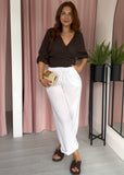 3 Way Cheesecloth Tie Front - Brown