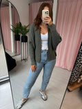 Ribbed Cardigan - Khaki