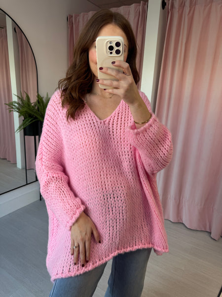 Loose Knit Jumper - Pink