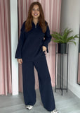 Zip Front Loungeset - Navy