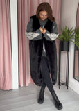 Faux Fur Longline Gilet - Black