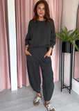 Barrel Leg Cotton Co-ord - Grey