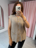 Cable Knit Waistcoat - Caramel