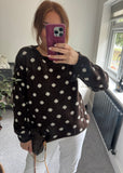 Knitted Polka Dot Jumper - Brown