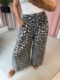 Wide Leg Trousers - Leopard