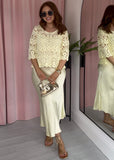 Crochet Top & Vest Set - Lemon