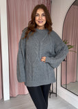 Cable Knit Jumper - Grey