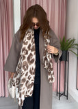 Soft Animal Print Scarf - Taupe Smudge