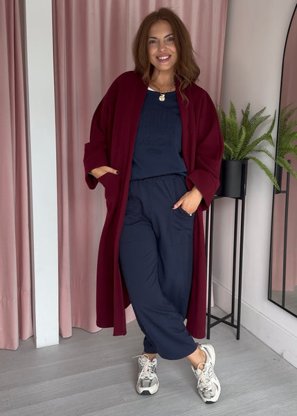 Oversized Coat - Berry