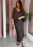 Sparkle V Neck Knit - Brown