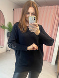 Sequin Detail Jumper -  Black