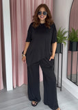 Soft Rib Asymmetric T - Black