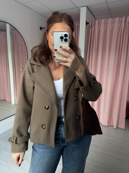 Short Trench Coat - Taupe