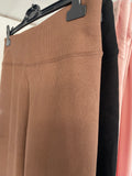 Cotton Rib Leggings - Brown