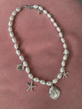 Pearl Seashell Necklace - Silver