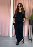 Elasticated Waist Trousers - Black Cheesecloth