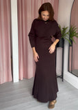 Knitted Skirt & Jumper Co-ord - Chocolate Brown