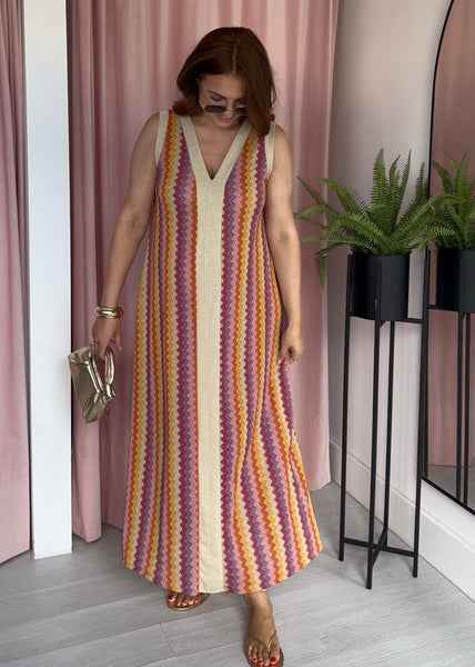 Missi Zig Zag Dress - Pink
