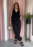 Harper Relaxed Waistcoat & Ballon Trouser Co-ord - Black