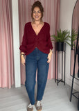 Twist Detail Jumper - Burgundy
