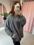 Knitted Hoodie - Grey