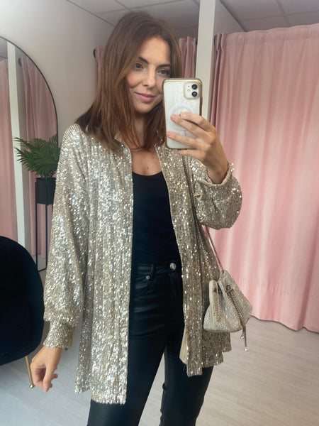 Sequin Shirt  - Champagne