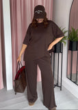 Soft Rib Asymmetric T - Brown