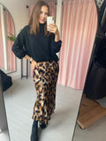 Satin Slip Skirt - Leopard