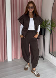 Quilted Gilet - Brown