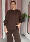 Long Sleeve Jogger Co-ord set - Brown