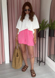 Cheesecloth Shorts - Pink Leopard