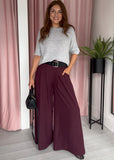 Wide Palazzo Trouser - Plum