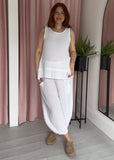 Tea Bag Linen Vest Top - White