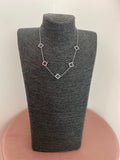 Multi Clover Necklace - Silver & Black